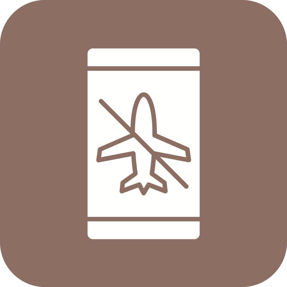 Airplane mode Inactive Glyph Round Corner Background Icon vector