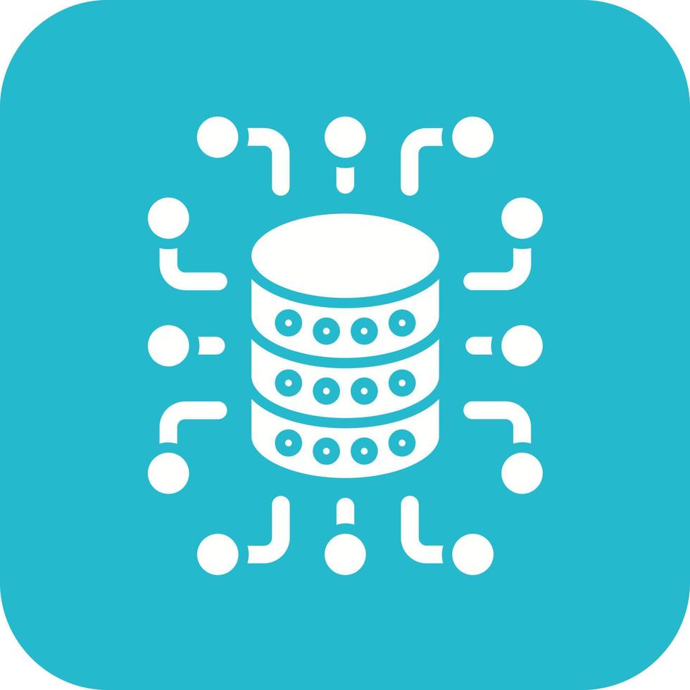 Data Aggregation Glyph Round Corner Background Icon vector