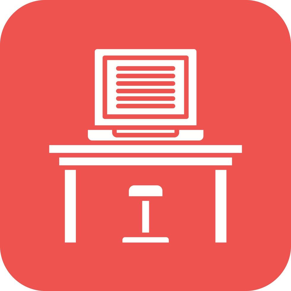 Workplace Glyph Round Corner Background Icon vector