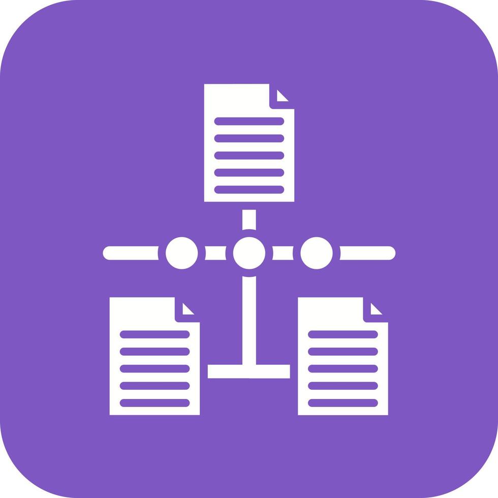 Linked Data Glyph Round Corner Background Icon vector