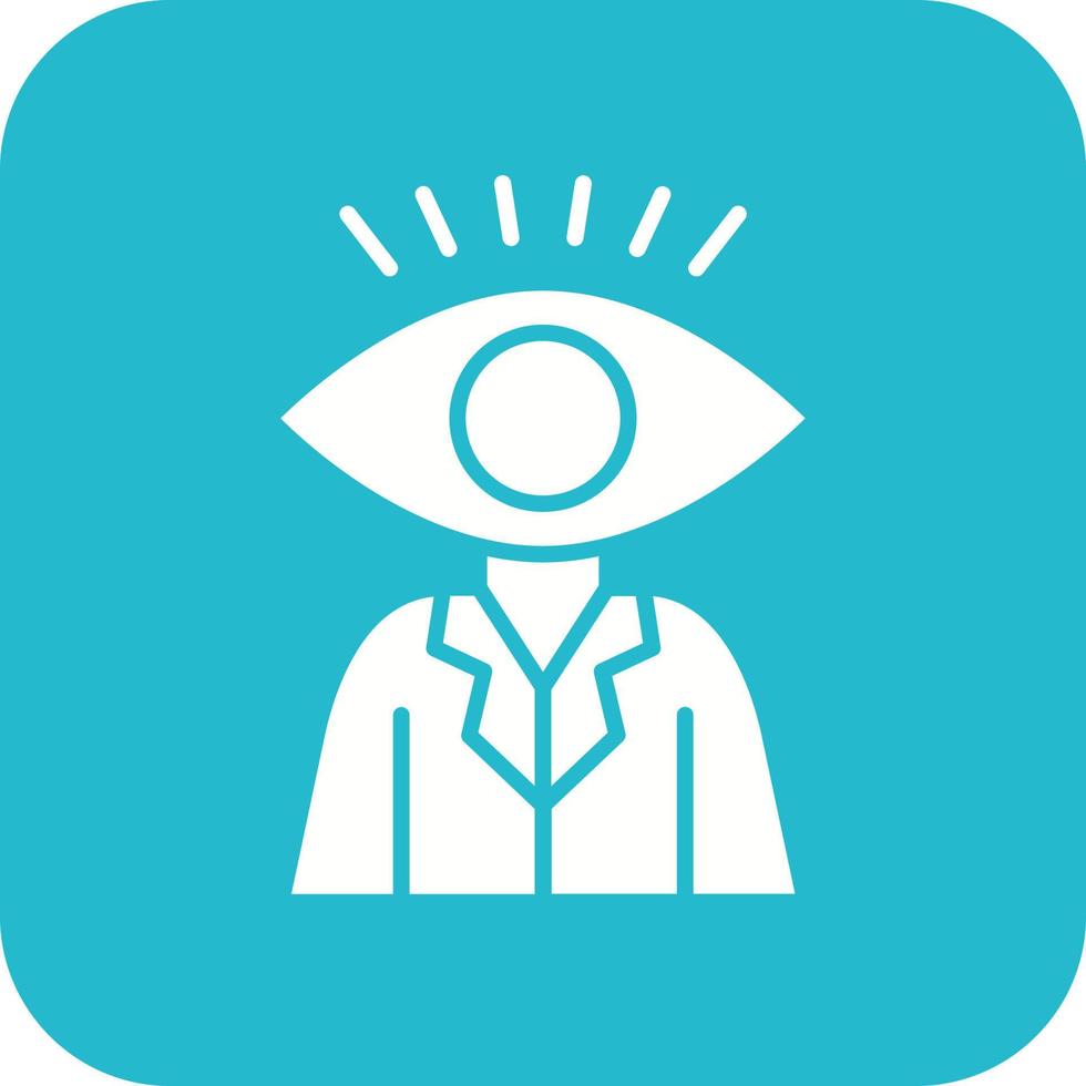 Vision Glyph Round Corner Background Icon vector