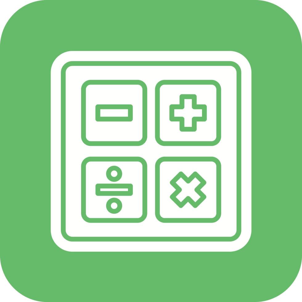 Math Symbols Glyph Round Corner Background Icon vector