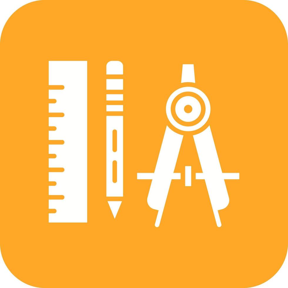 Geometry Tools Glyph Round Corner Background Icon vector