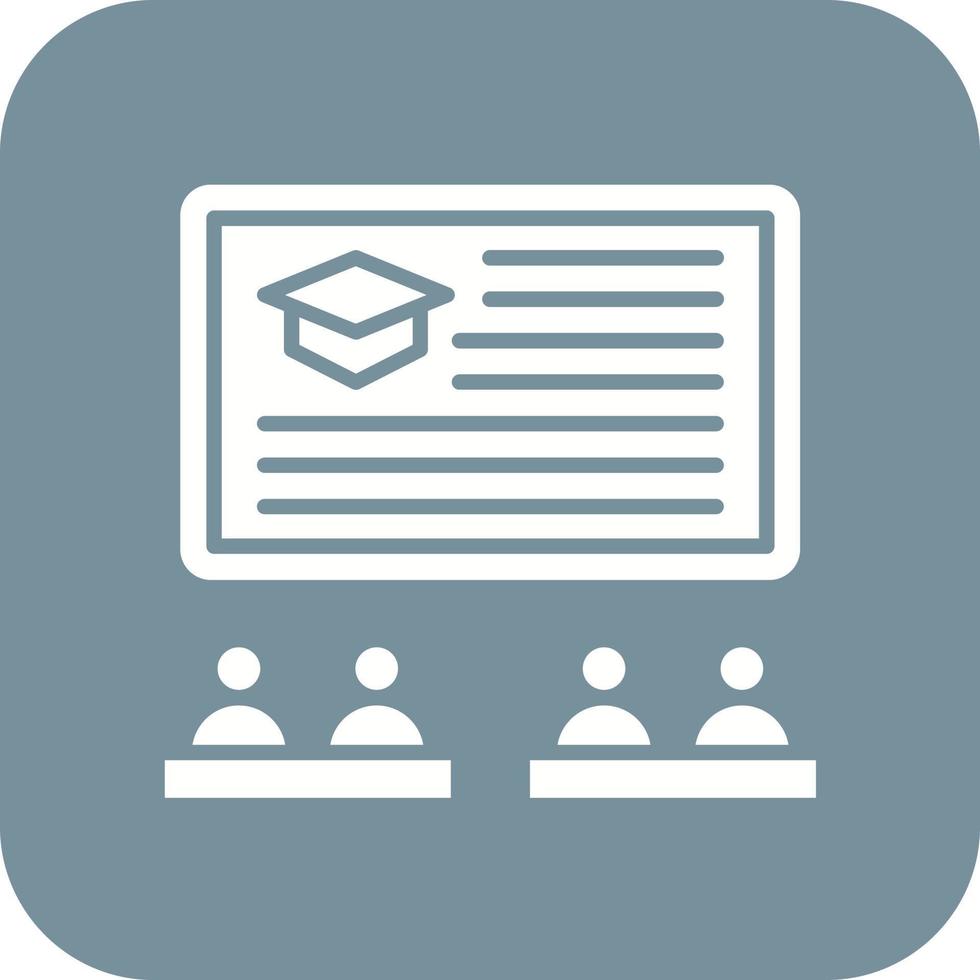 Lecture Glyph Round Corner Background Icon vector