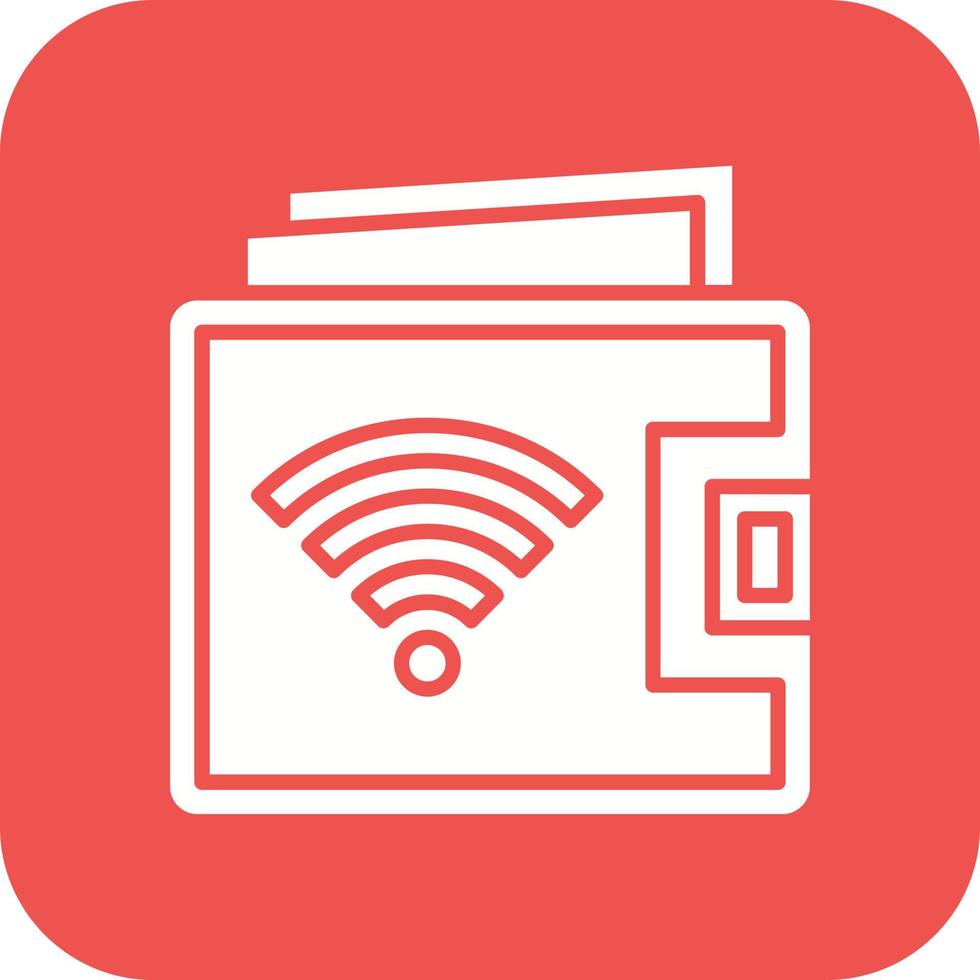 Smart Wallet Glyph Round Corner Background Icon vector