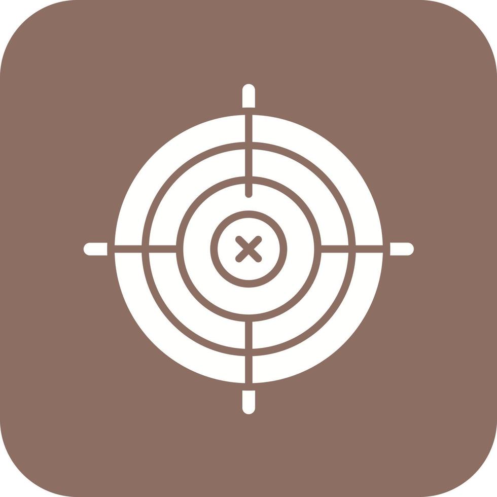 On Target Glyph Round Corner Background Icon vector