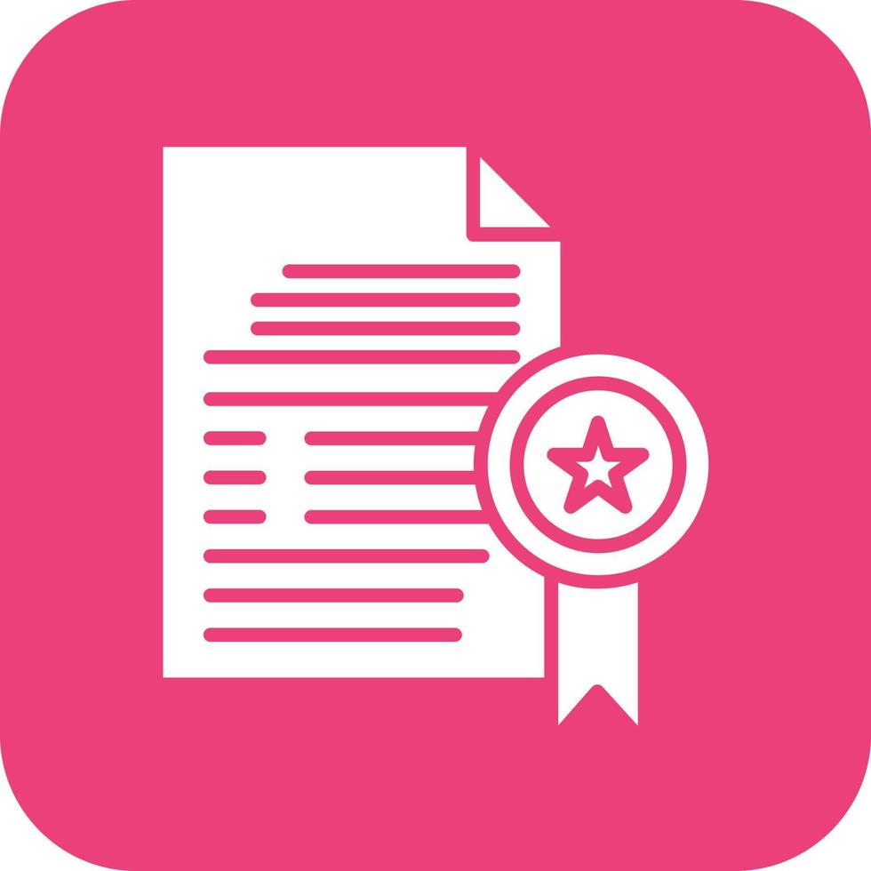 Patent Glyph Round Corner Background Icon vector