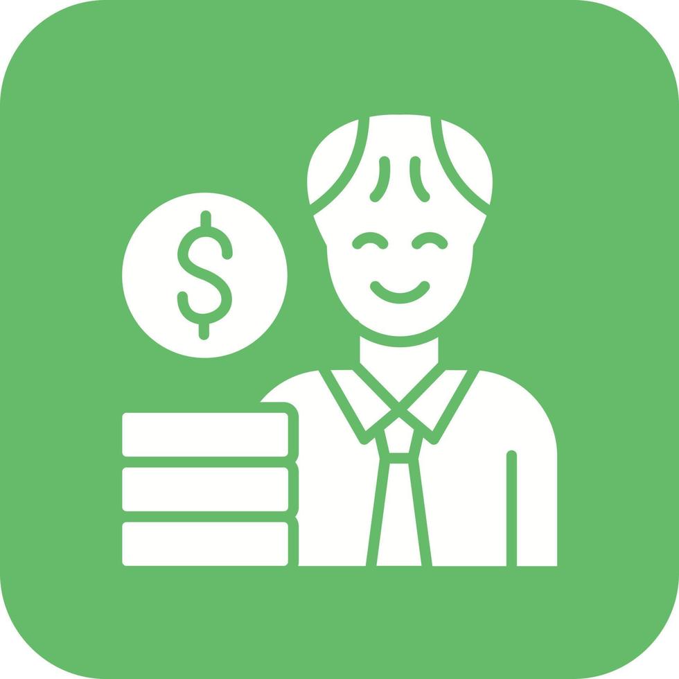 Retirement Glyph Round Corner Background Icon vector