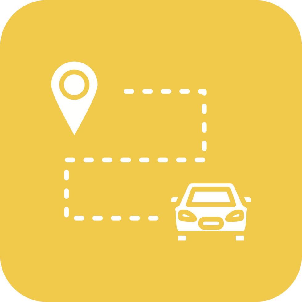 Route Glyph Round Corner Background Icon vector