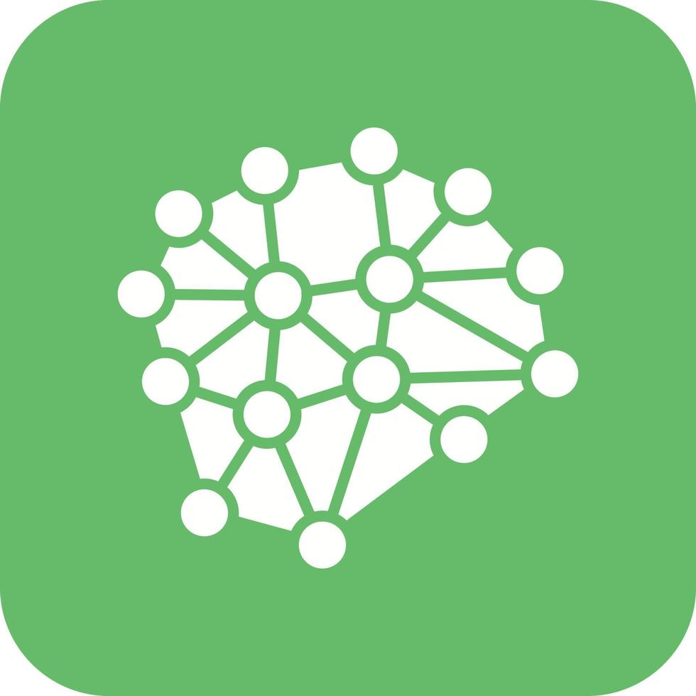 Neurons Circuit Glyph Round Corner Background Icon vector