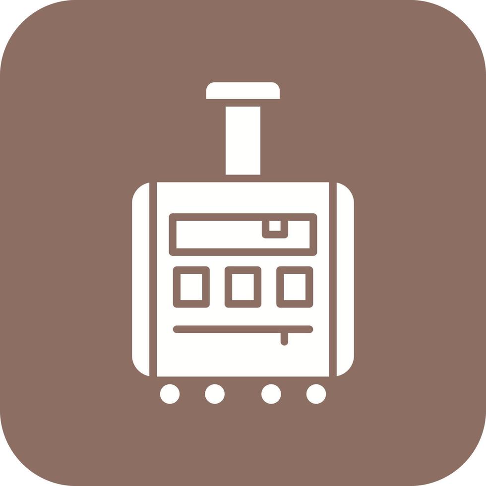 Luggage Glyph Round Corner Background Icon vector