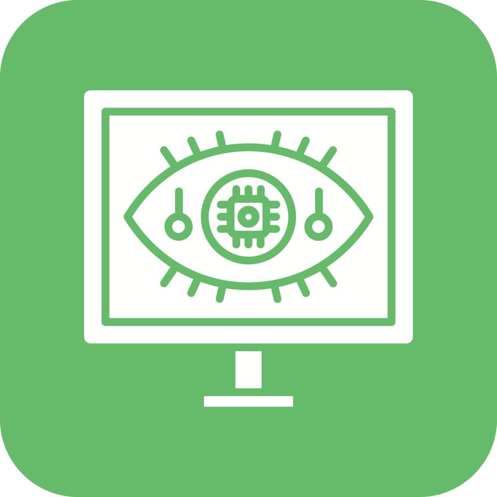 Computer Vision Glyph Round Corner Background Icon vector