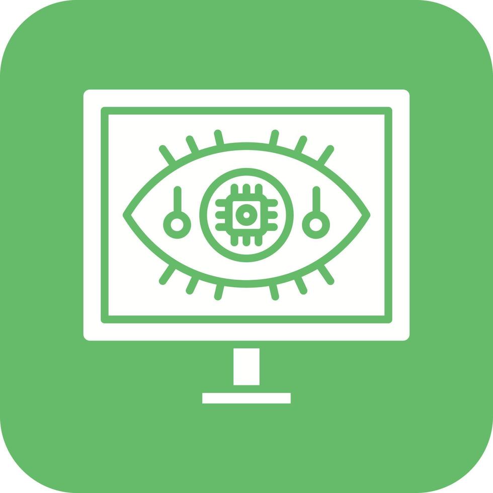 Computer Vision Glyph Round Corner Background Icon vector