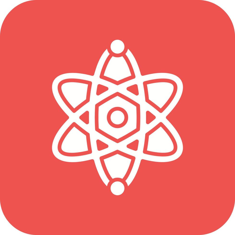 Atom Glyph Round Corner Background Icon vector