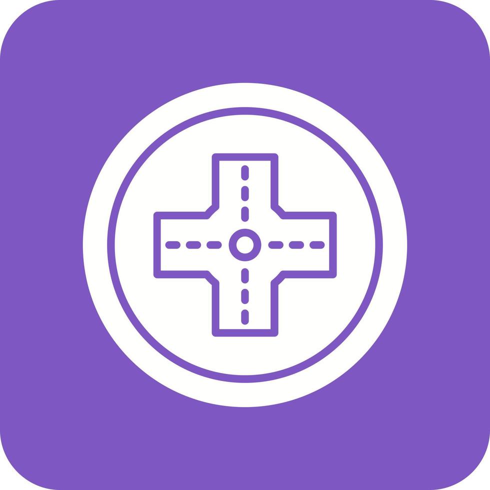 Intersection Glyph Round Corner Background Icon vector