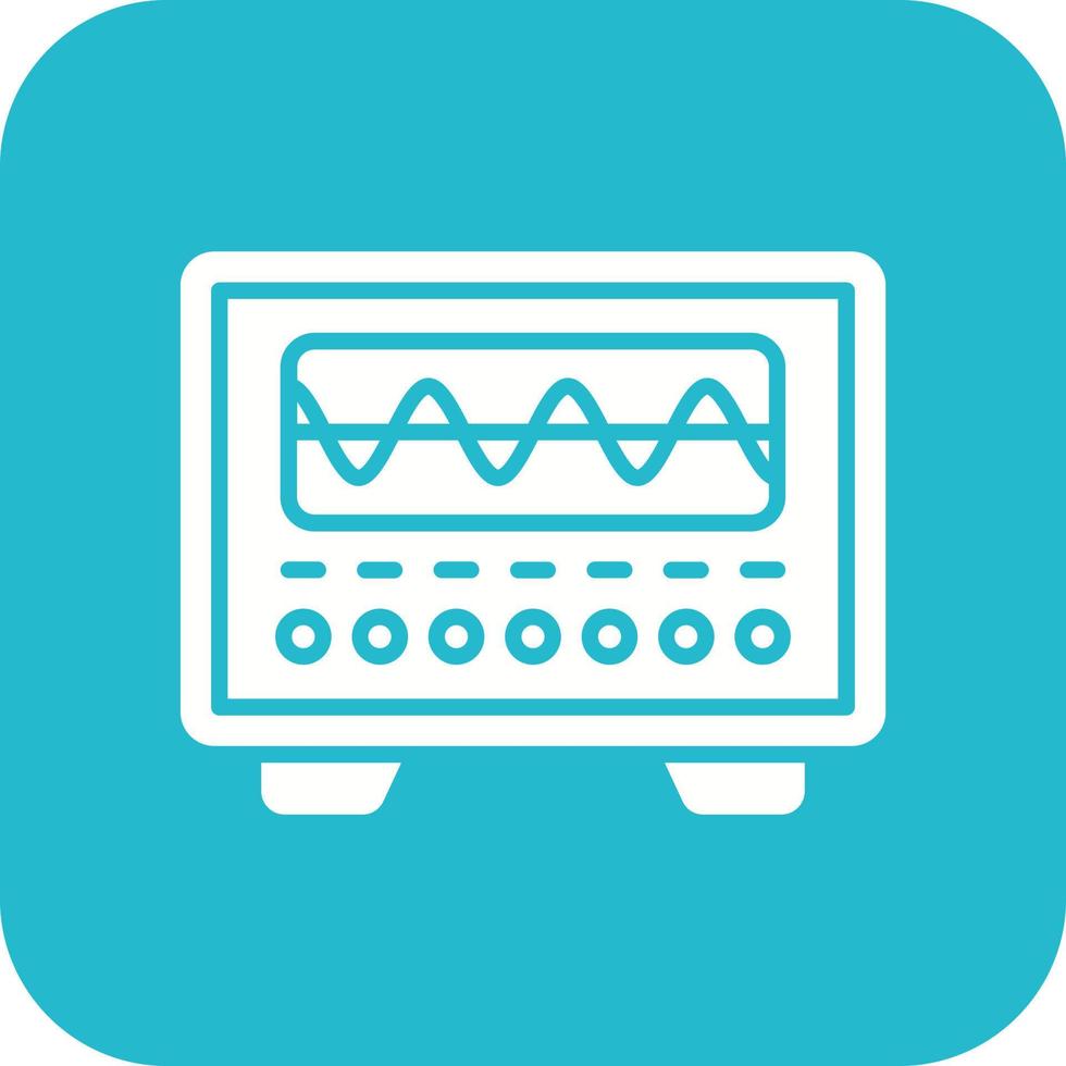 Oscilloscope Glyph Round Corner Background Icon vector
