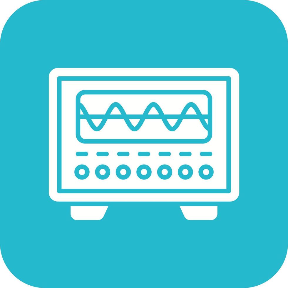 Oscilloscope Glyph Round Corner Background Icon vector