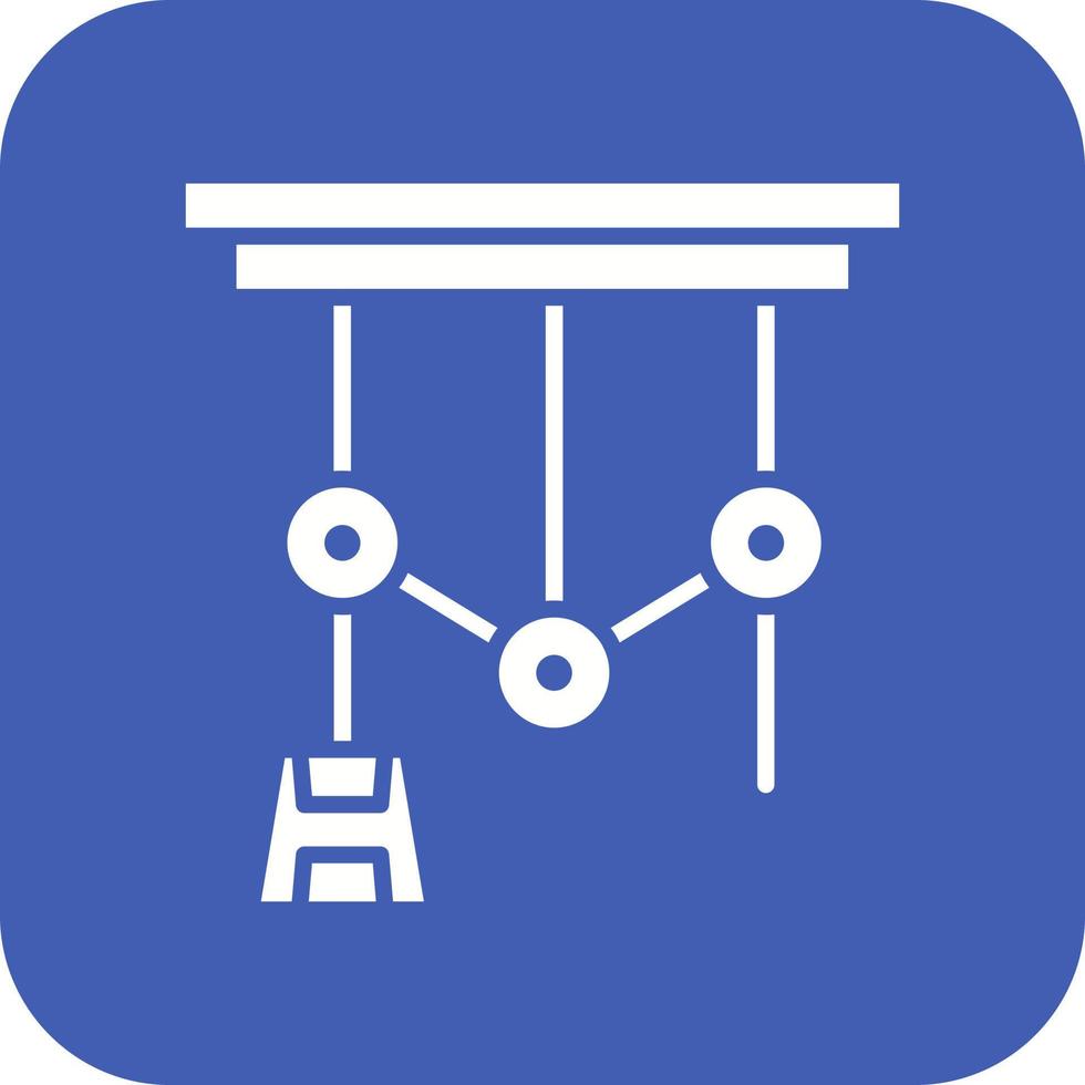 Pulley Glyph Round Corner Background Icon vector