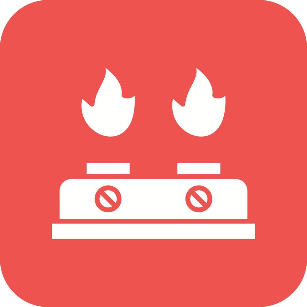 Burner Glyph Round Corner Background Icon vector