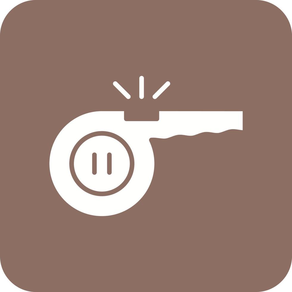 Whistle Glyph Round Corner Background Icon vector