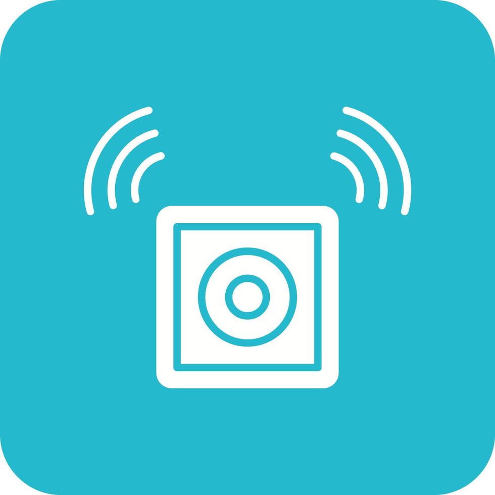 Emergency Button Glyph Round Corner Background Icon vector