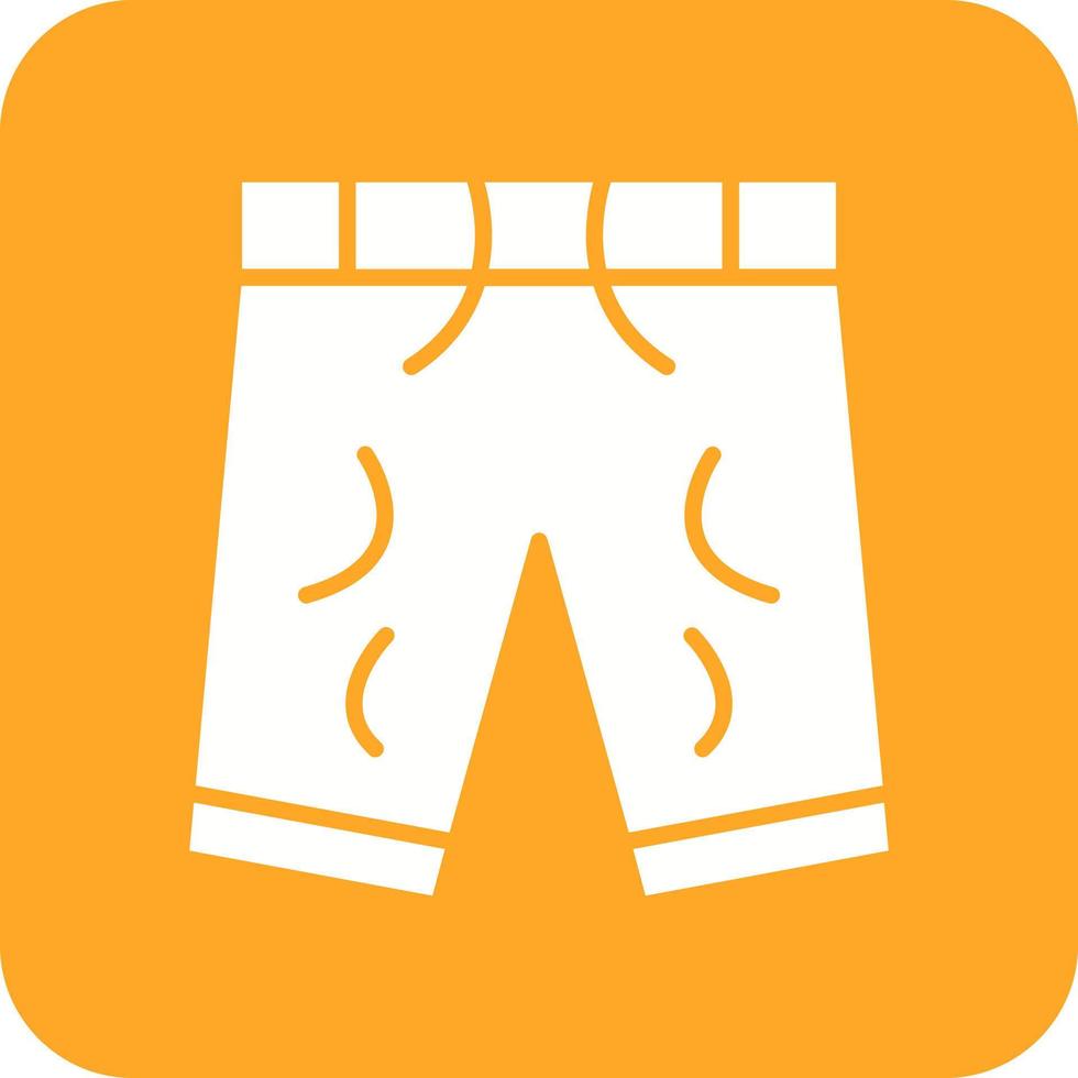 Shorts Glyph Round Corner Background Icon vector
