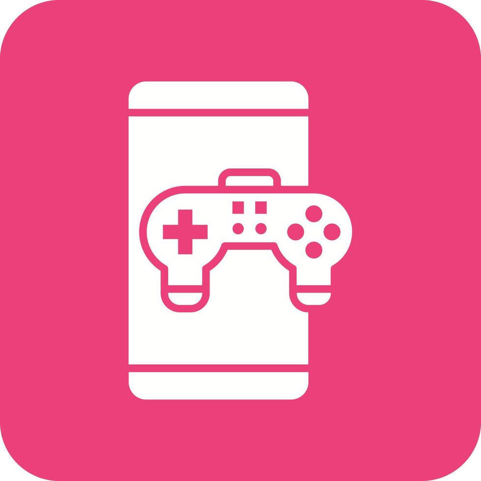 Mobile Gaming Glyph Round Corner Background Icon vector