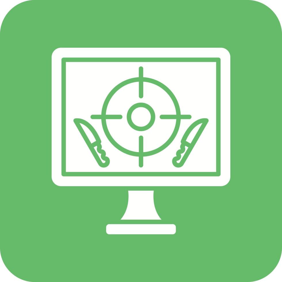 Target Glyph Round Corner Background Icon vector