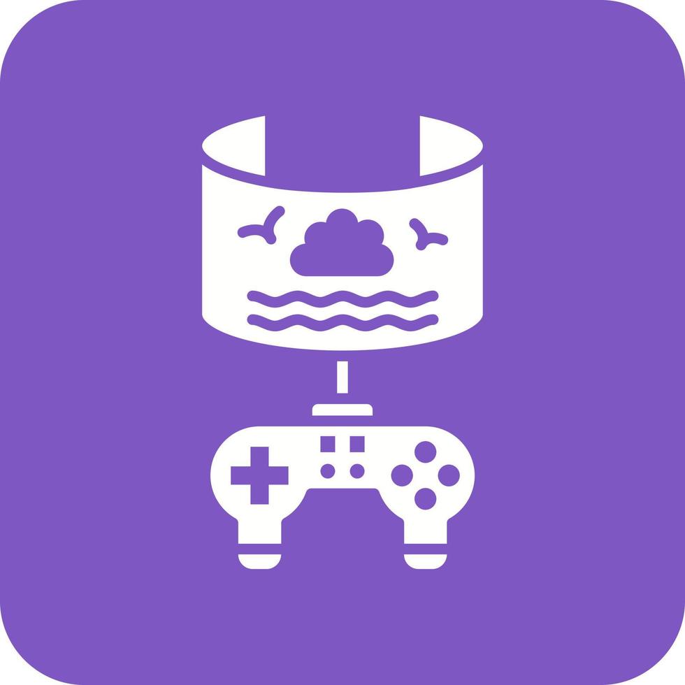 Vr Gaming Glyph Round Corner Background Icon vector