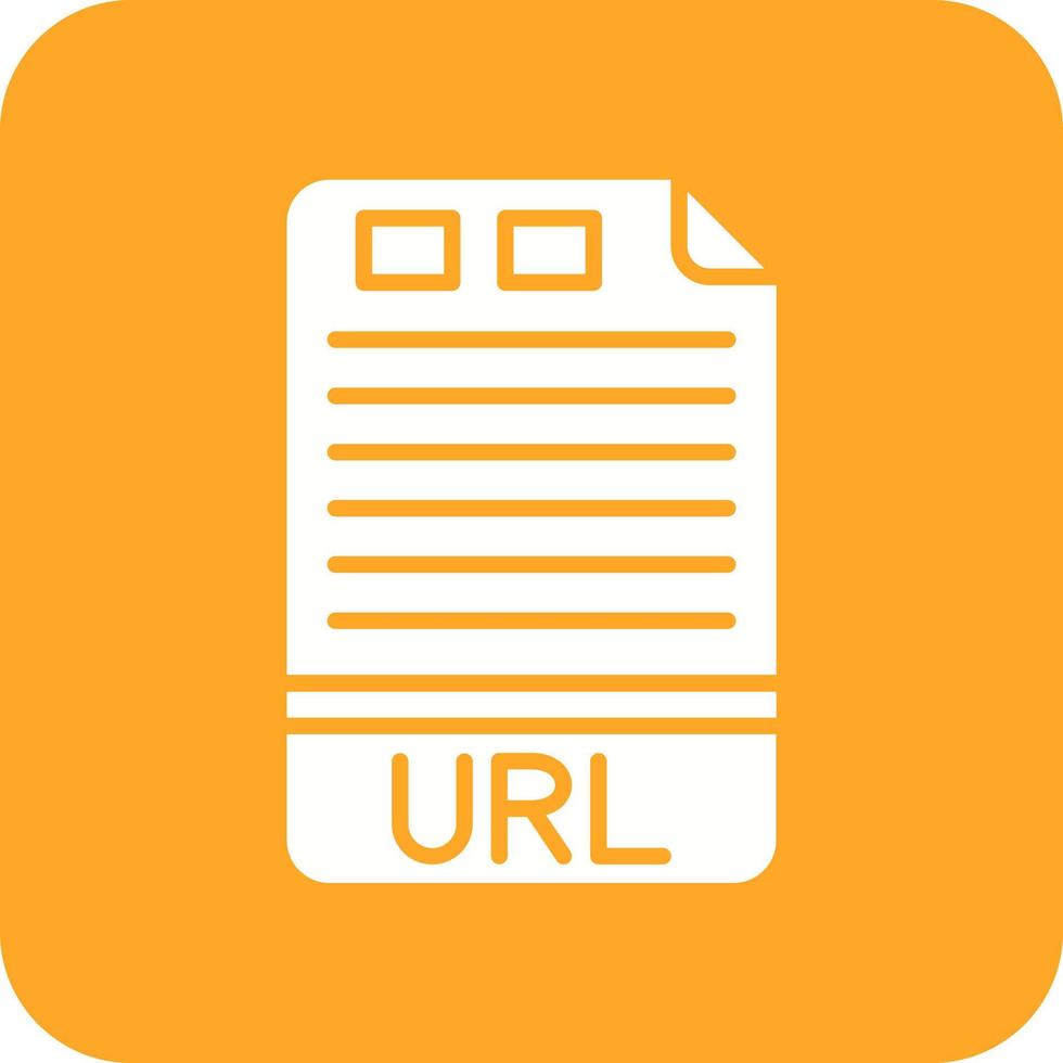 URL Glyph Round Corner Background Icon vector