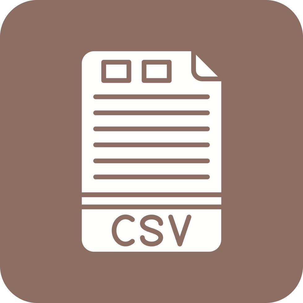CSV Glyph Round Corner Background Icon vector