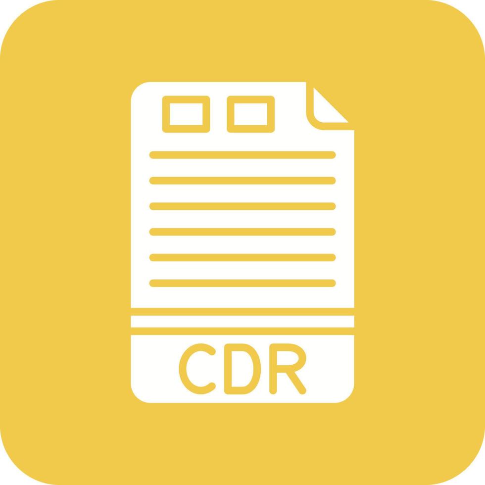 CDR Glyph Round Corner Background Icon vector