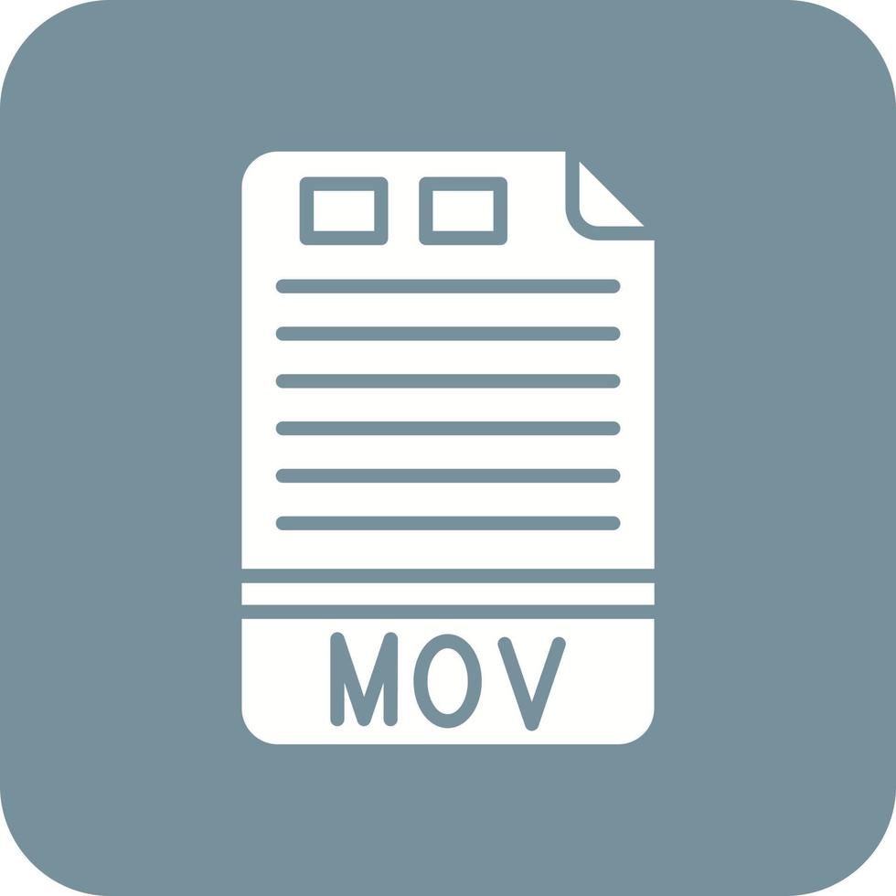MOV Glyph Round Corner Background Icon vector