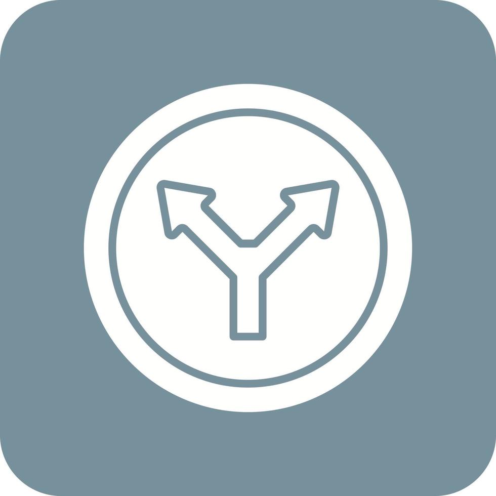 Y Intersection Glyph Round Corner Background Icon vector