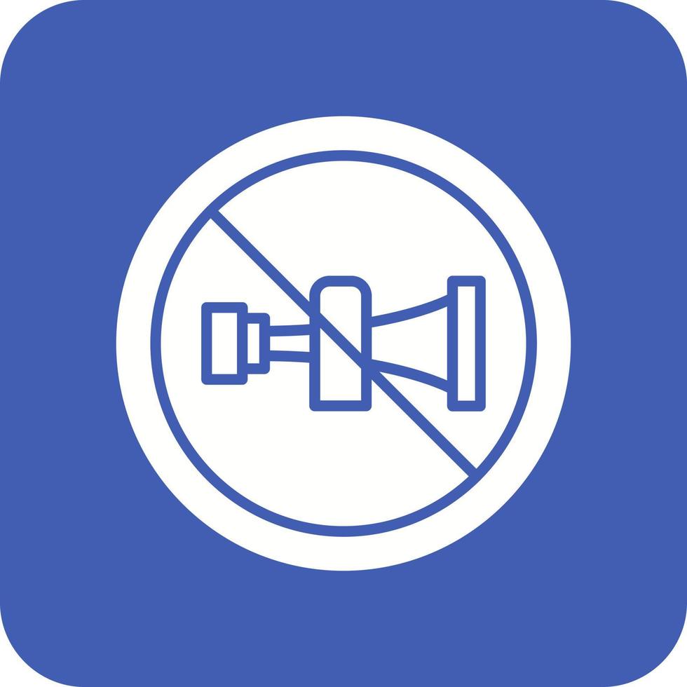 No Horn Glyph Round Corner Background Icon vector
