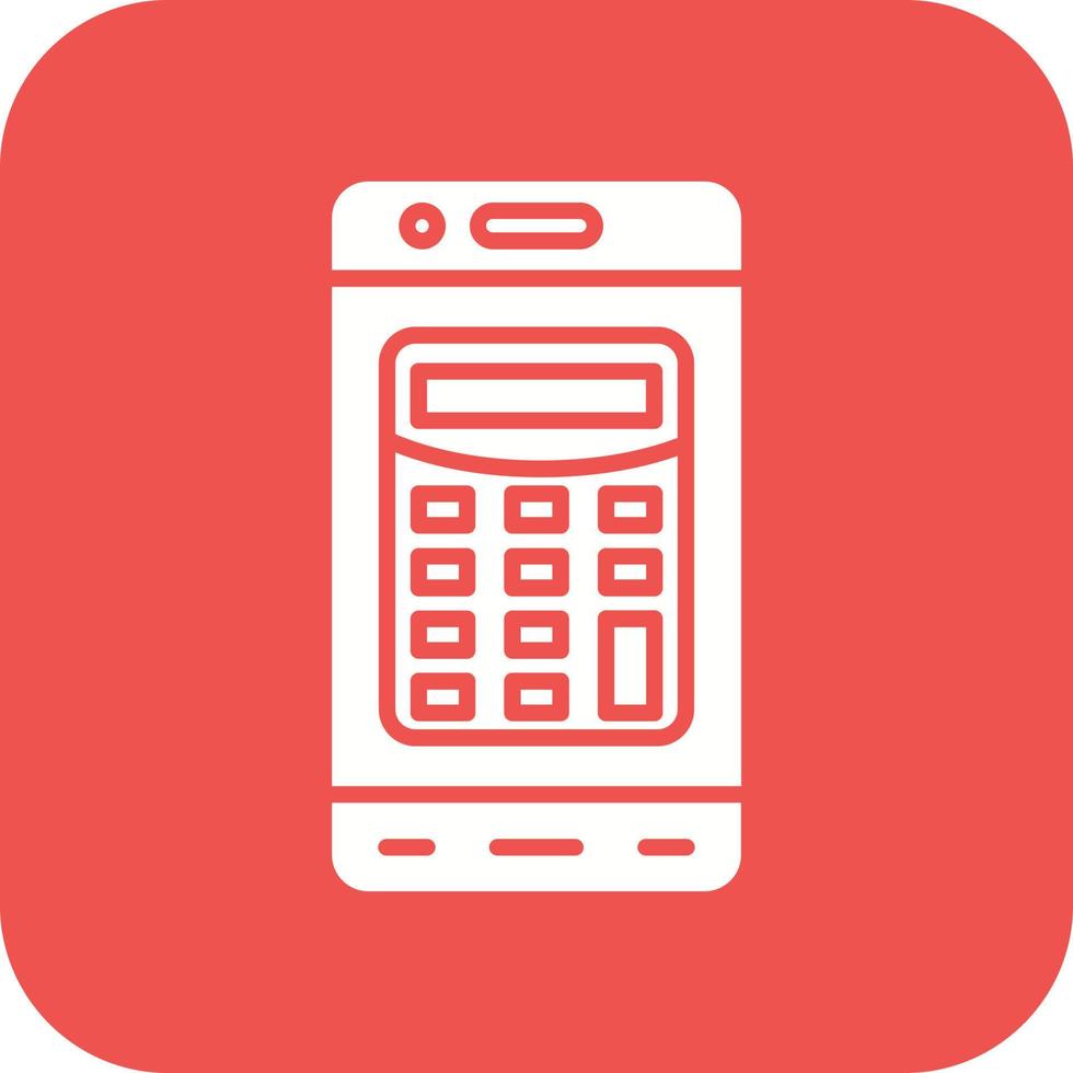 Mobile Calculator Glyph Round Corner Background Icon vector