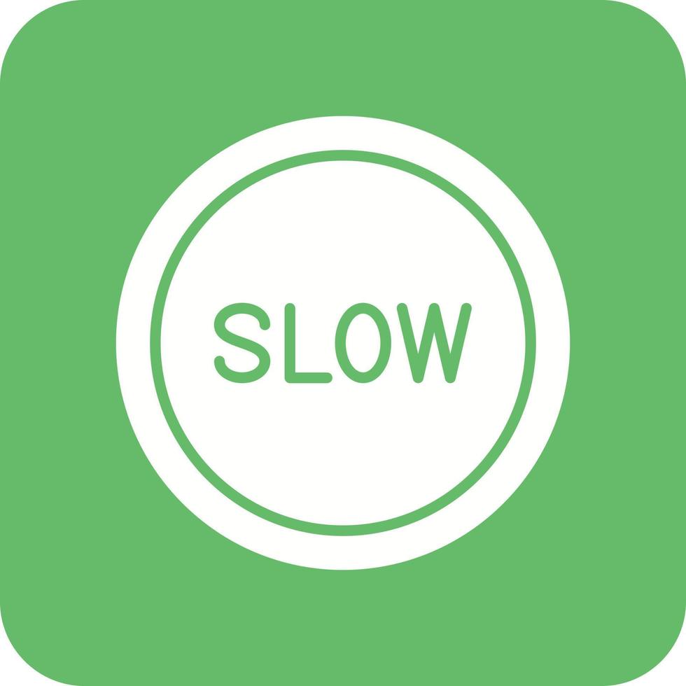 Slow Glyph Round Corner Background Icon vector