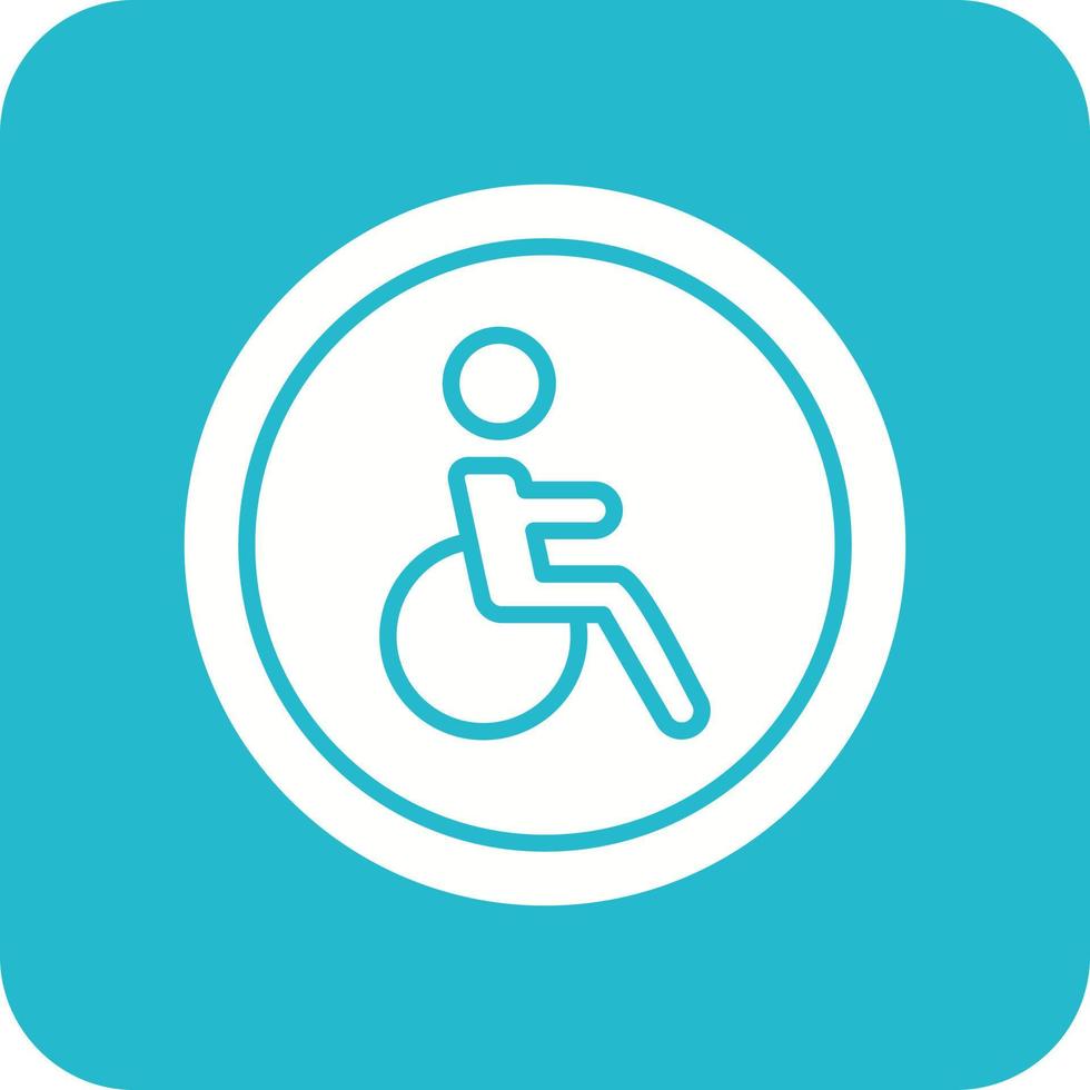 Disabled Glyph Round Corner Background Icon vector
