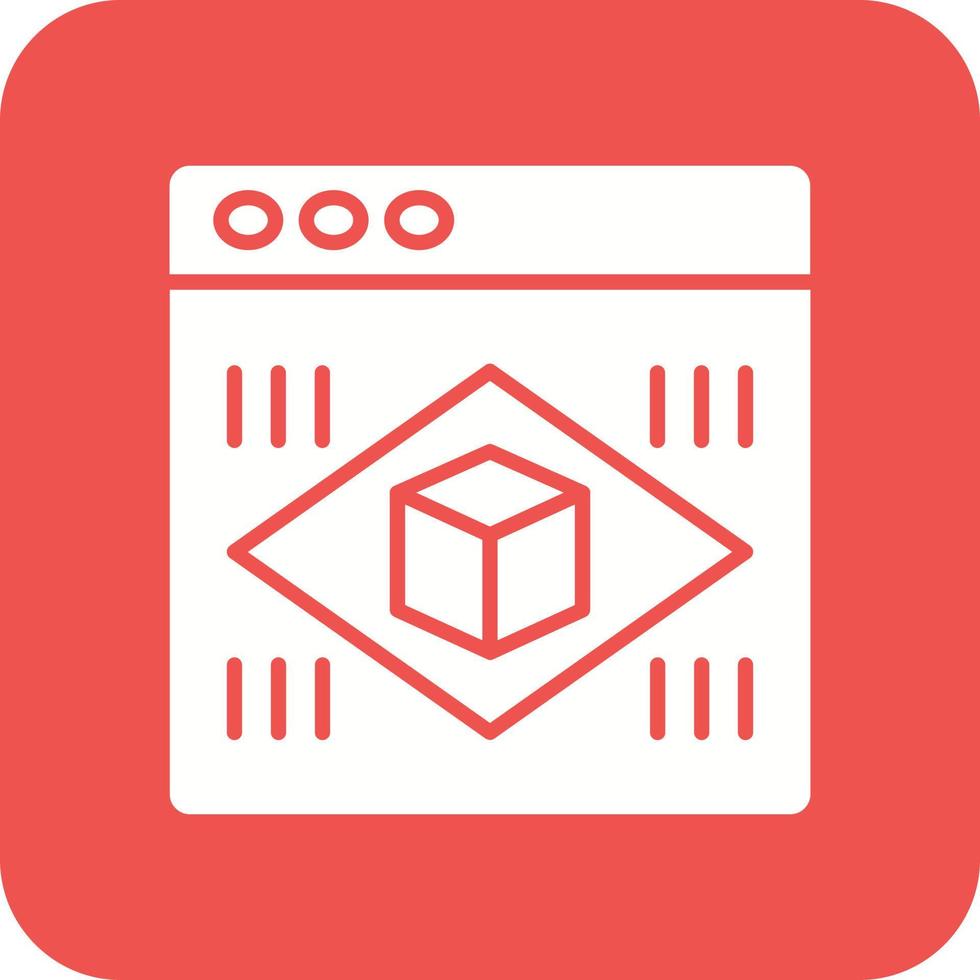 Augmented Reality Glyph Round Corner Background Icon vector