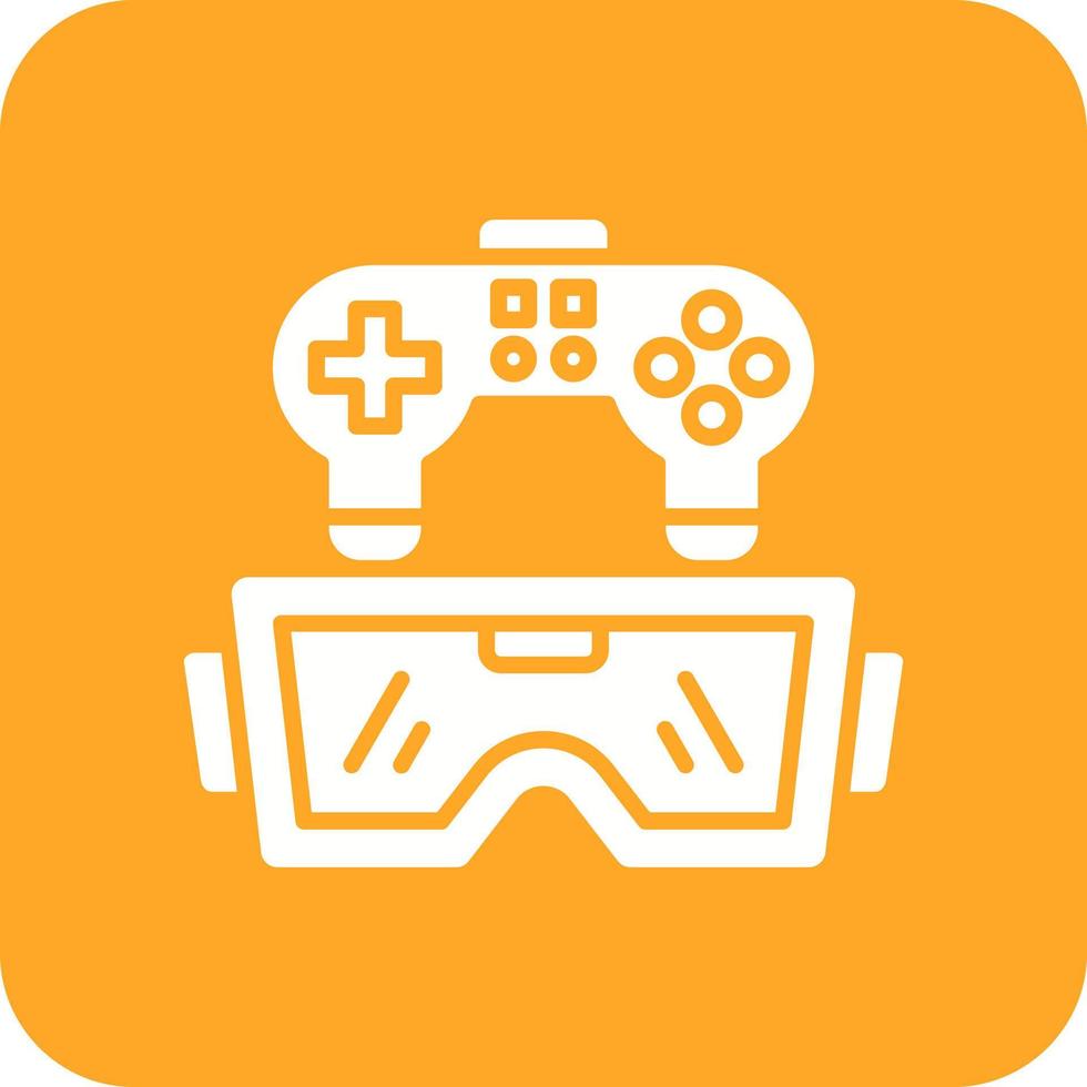 Vr Game Glyph Round Corner Background Icon vector