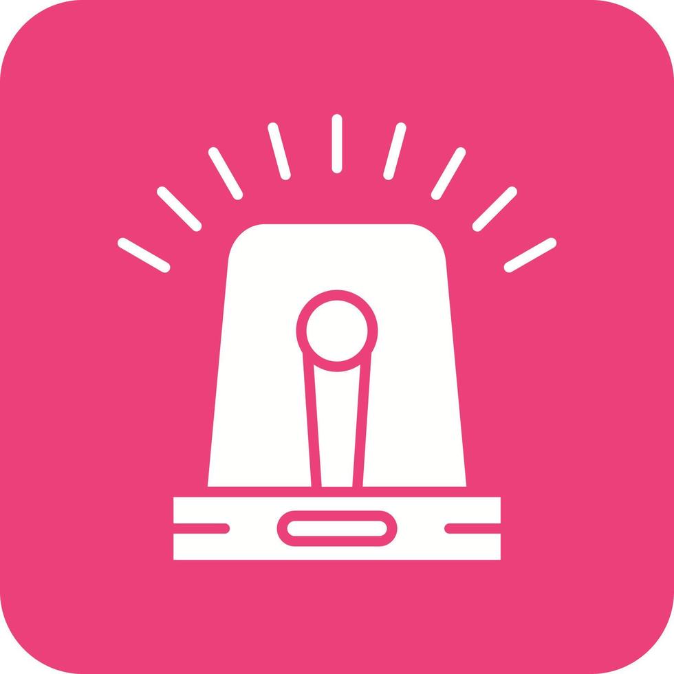 Siren Glyph Round Corner Background Icon vector