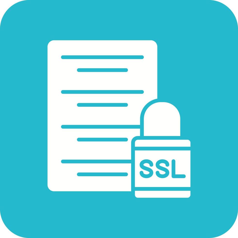 Ssl Glyph Round Corner Background Icon vector