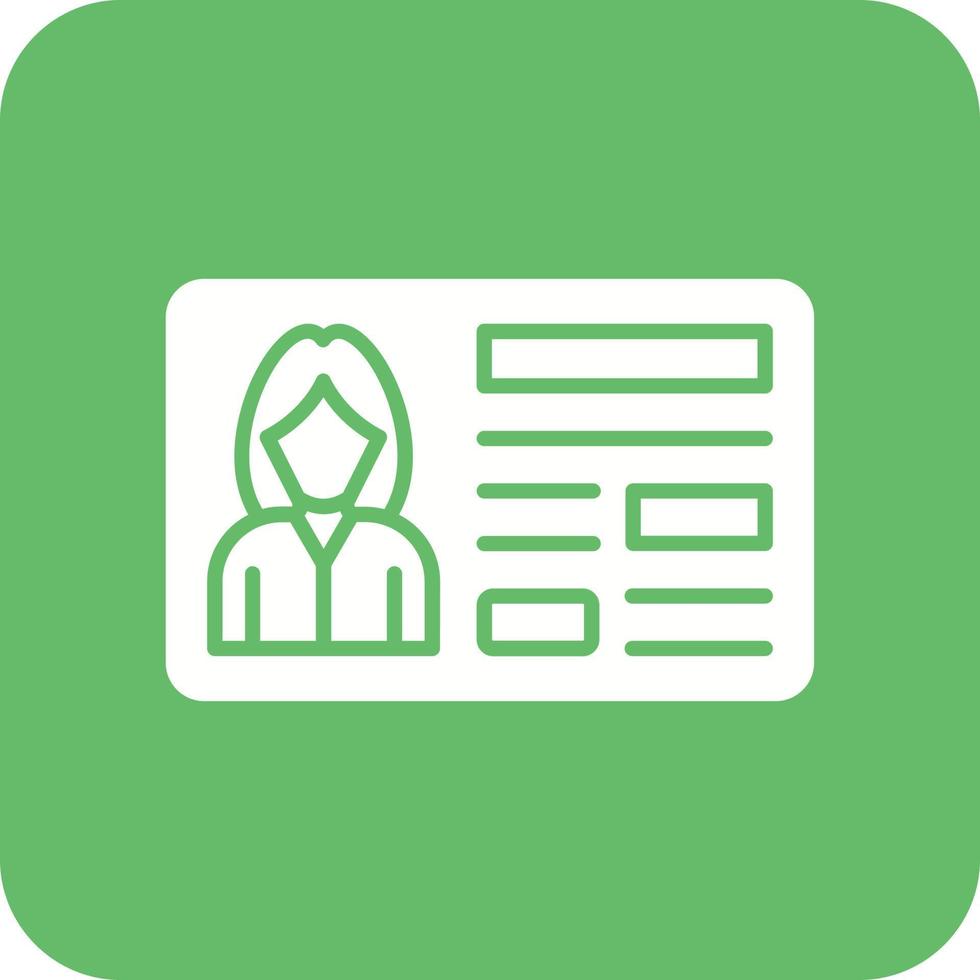 Member Card Glyph Round Corner Background Icon vector