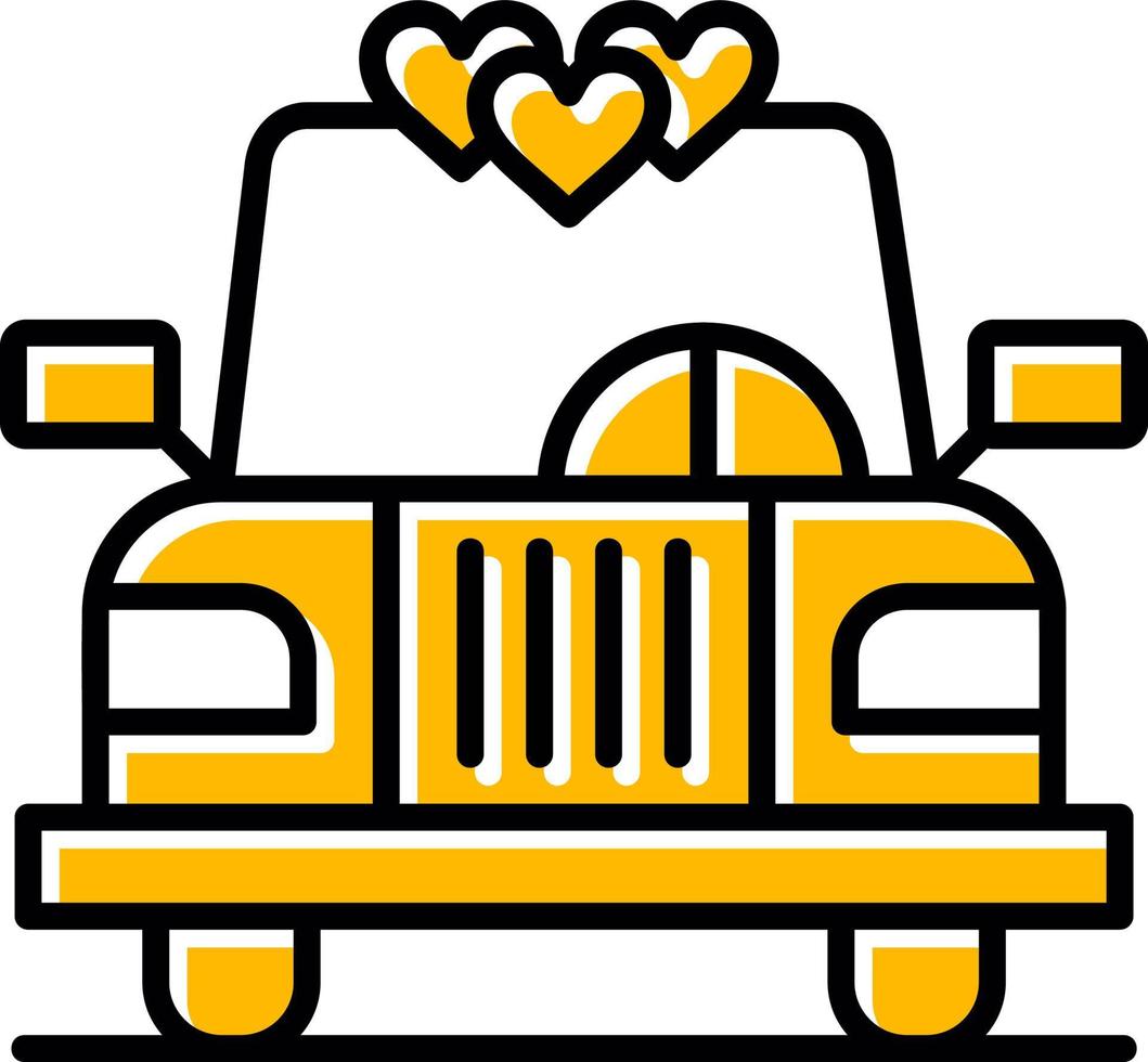 diseño de icono creativo de coche de boda vector