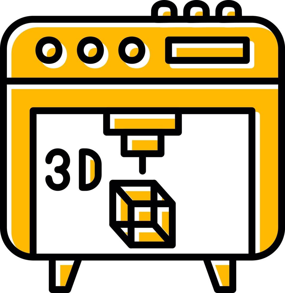 3d Printer Creative Icon Design vector