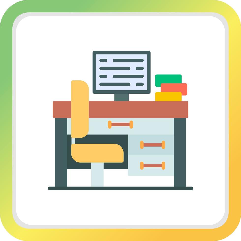 Office Desk Creative Icon Design vector