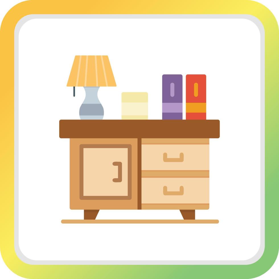 Bedside Table Creative Icon Design vector