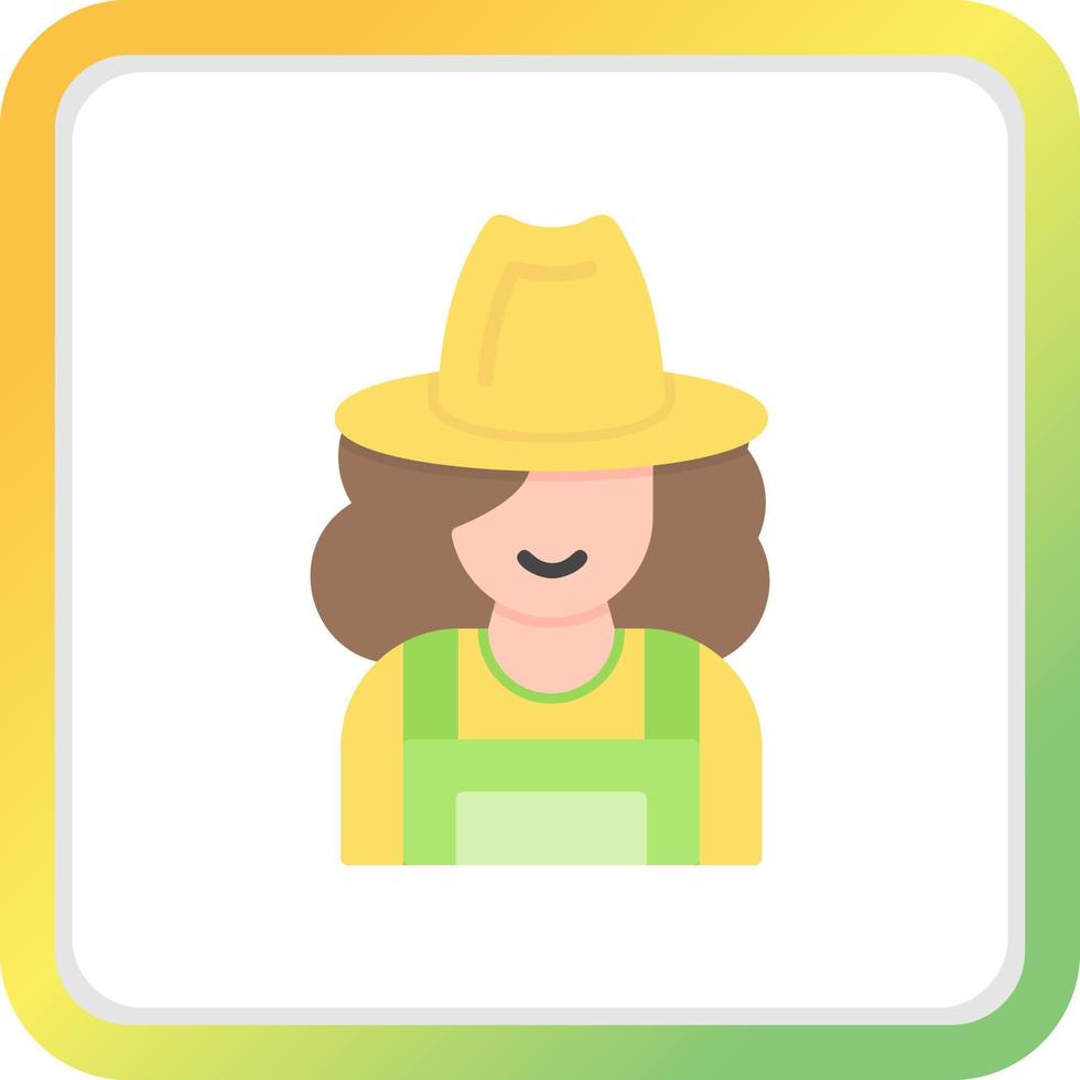 Lady Farmer Creative Icon Design vector