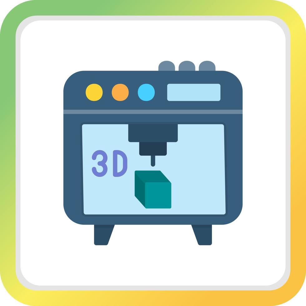 3d Printer Creative Icon Design vector