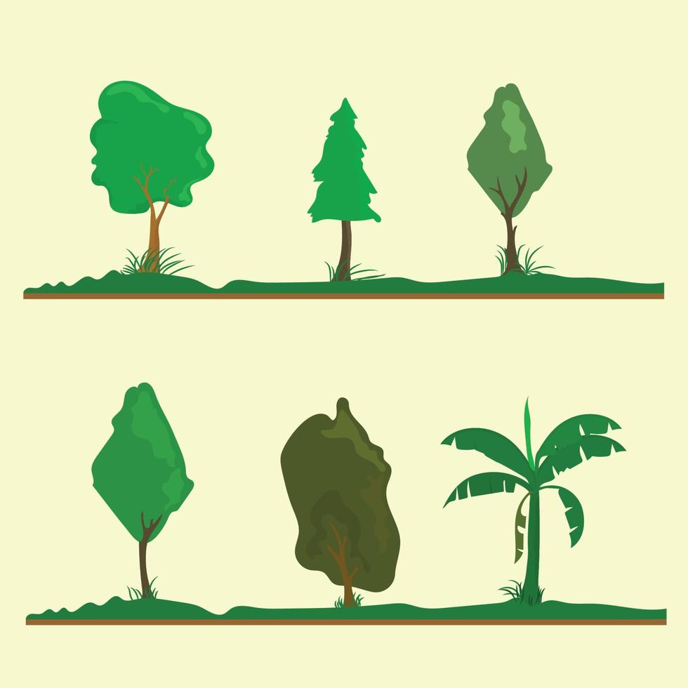 Six Tree in garden vector